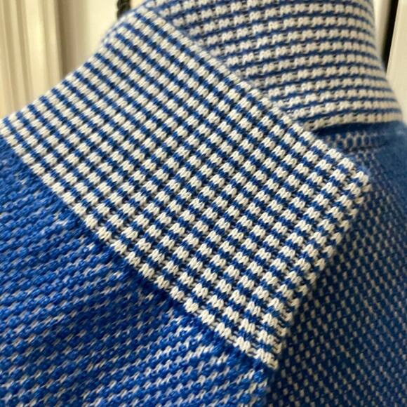ROBERT GRAHAM SWEATER ZIP UP RIBBED MOCK NECK WOOL BLEND 
SZ L BLUE VERSATILE - Picture 10 of 16